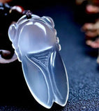 Agate Chalcedony Cicada Pendant Necklace Jewelry