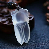 Agate Chalcedony Cicada Pendant Necklace Jewelry