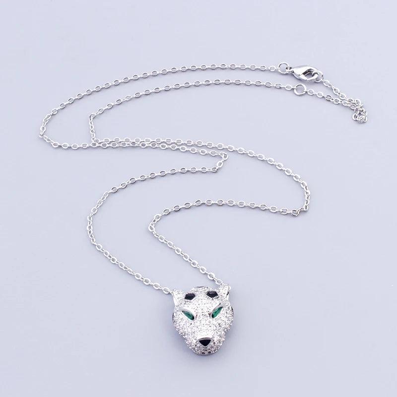 High Leopard Earrings Necklace Set Holiday Gift