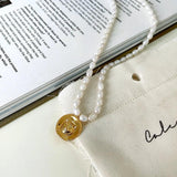 925 Silver Kitten Avatar Pendant Freshwater Pearl Cat Necklace