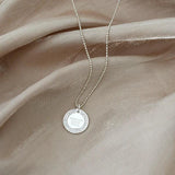 925 Silver Round Coin Pendant for Women Gift