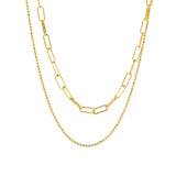 925 Silver Bead Chain Double Layers Choker Necklace for Women