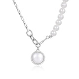 925 Silver Baroque Pearl Zircon Choker Necklace