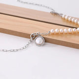 925 Silver Baroque Pearl Zircon Choker Necklace