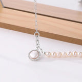 925 Silver Baroque Pearl Zircon Choker Necklace