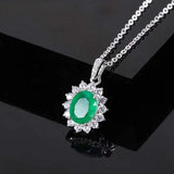 S925 Silver Jewelry Set Colorful Pigeon Egg Pendant 8 * 10