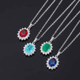 S925 Silver Jewelry Set Colorful Pigeon Egg Pendant 8 * 10