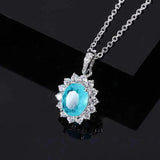 S925 Silver Jewelry Set Colorful Pigeon Egg Pendant 8 * 10