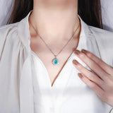 S925 Silver Jewelry Set Colorful Pigeon Egg Pendant 8 * 10