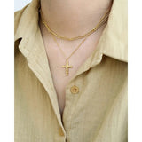 925 Silver Circle Splice Choker Short Necklace for Women