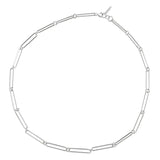925 Silver Circle Splice Choker Short Necklace for Women