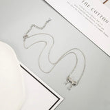S925 Double Layer Bow Diamond Necklace - Women's Jewelry Gift