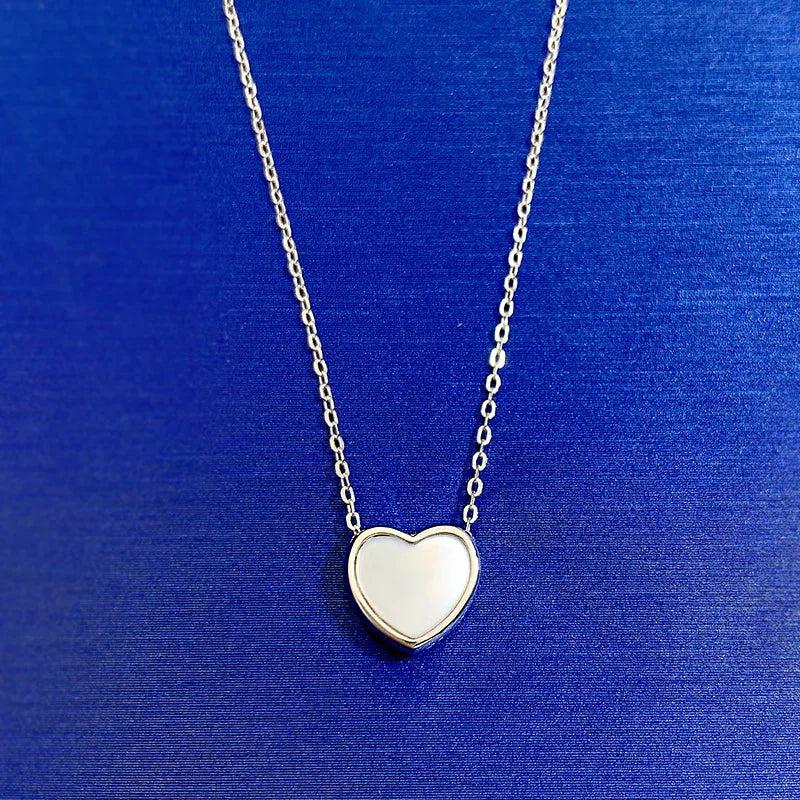 S925 Silver Necklace Women's Heart Pendant Silver Chain
