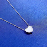 S925 Silver Necklace Women's Heart Pendant Silver Chain