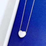 S925 Silver Necklace Women's Heart Pendant Silver Chain