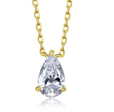 S925 Silver Water Drop Necklace with Diamond Pendant