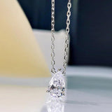S925 Silver Water Drop Necklace with Diamond Pendant