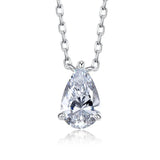 S925 Silver Water Drop Necklace with Diamond Pendant