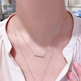 925 Silver Square Strip 5A Zircon Necklace Women Shine Light Pendant