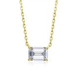 S925 Silver Pagoda Cut Necklace Olive Diamond Clavicle Chain
