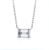 S925 Silver Pagoda Cut Necklace Olive Diamond Clavicle Chain