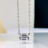 S925 Silver Pagoda Cut Necklace Olive Diamond Clavicle Chain