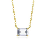 S925 Silver Pagoda Cut Necklace Olive Diamond Clavicle Chain