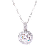 Moissanite Necklace 925 Sterling Silver Lab Diamond Pendant Chain