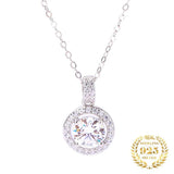 Moissanite Necklace 925 Sterling Silver Lab Diamond Pendant Chain