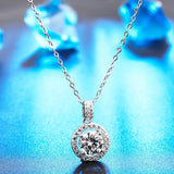 Moissanite Necklace 925 Sterling Silver Lab Diamond Pendant Chain