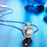 Moissanite Necklace 925 Sterling Silver Lab Diamond Pendant Chain