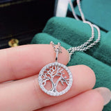 S925 Silver Life Tree Necklace Fortune Tree Collar Chain