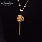 Freshwater Pearl Long Pendant Necklace for Women Wedding Engagement Party
