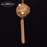 Freshwater Pearl Long Pendant Necklace for Women Wedding Engagement Party