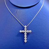 S925 Cross Zircon Pendant Necklace Chain