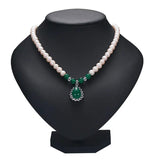 8mm Pearl Teardrop Heart Pendant Necklace