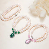 8mm Pearl Teardrop Heart Pendant Necklace