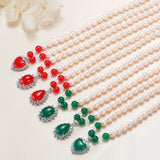 8mm Pearl Teardrop Heart Pendant Necklace