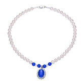 8mm Pearl Teardrop Heart Pendant Necklace