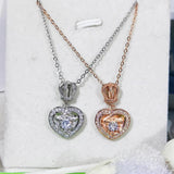 Vintage Heart Necklace Zircon Girl Gift Party