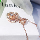 Vintage Heart Necklace Zircon Girl Gift Party