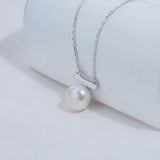 9-9.5mm Round Freshwater Pearl S925 Silver & Golden Necklace