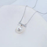 9-9.5mm Round Freshwater Pearl S925 Silver & Golden Necklace