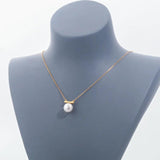 9-9.5mm Round Freshwater Pearl S925 Silver & Golden Necklace