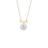 9-9.5mm Round Freshwater Pearl S925 Silver & Golden Necklace