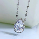 S925 Silver Pendant Necklace with Carbon Diamond Inlay