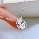 S925 Silver Pendant Necklace with Carbon Diamond Inlay