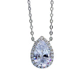 S925 Silver Pendant Necklace with Carbon Diamond Inlay