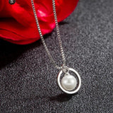 925 Sterling Silver Pearl Pendant Necklace for Women Birthday Gift