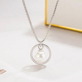 925 Sterling Silver Pearl Pendant Necklace for Women Birthday Gift